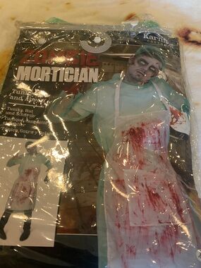 Zombie Mortician Kids Costume - Light Green with Bloody Apron